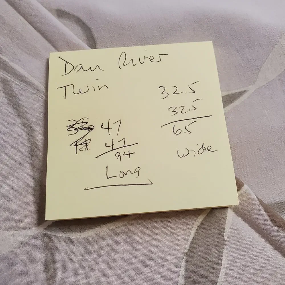 Dan River Sheet Twin Flat Beige Floral No Iron Percale 65 x 94 USA Vintage